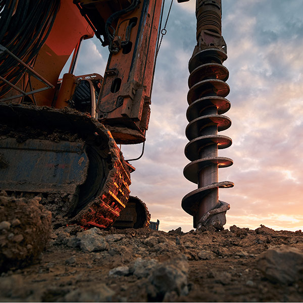 crane drilling on land
